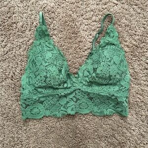 Aerie Green Lace Triangle Bra